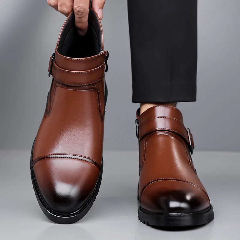 FERRANO BOOTS - MEN’S GENUINE LEATHER BUCKLE BOOTS