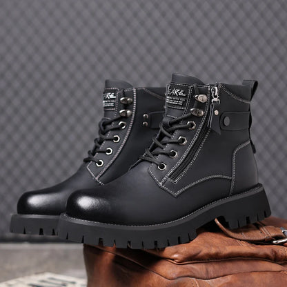 RAVEMONT BOOTS - MEN’S GENUINE LEATHER OUTDOOR ZIPPER BOOTS