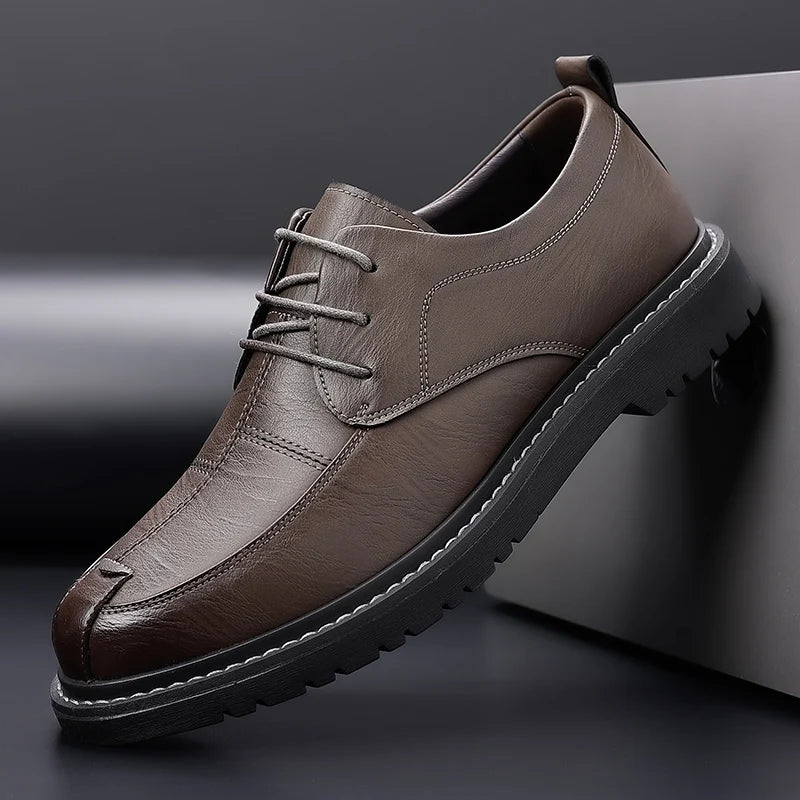 ARVINGTON SHOES - MEN’S GENUINE LEATHER DERBY BUSINESS SHOES