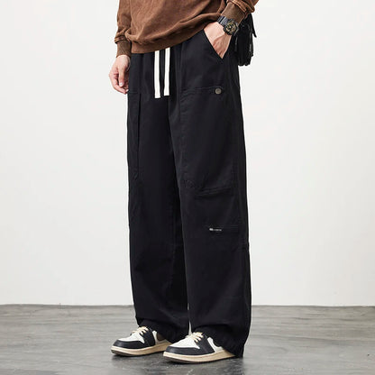 LARVYN CARGO PANTS - MEN’S COTTON WIDE-LEG TROUSERS
