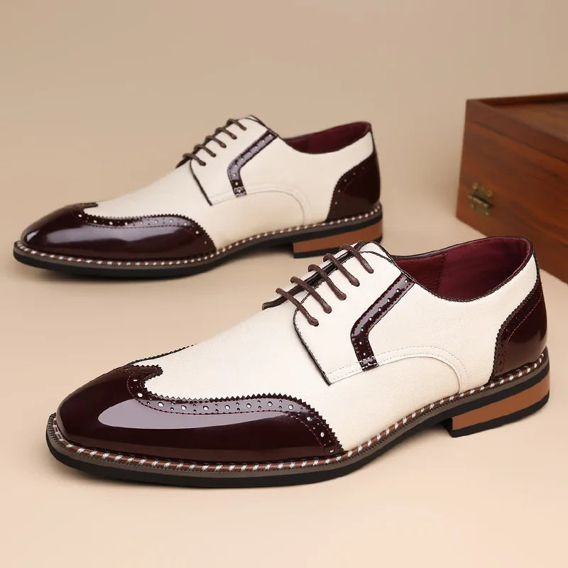 CAPRIANO REGENT SHOES - MEN’S FORMAL PATCHWORK OXFORD SHOES