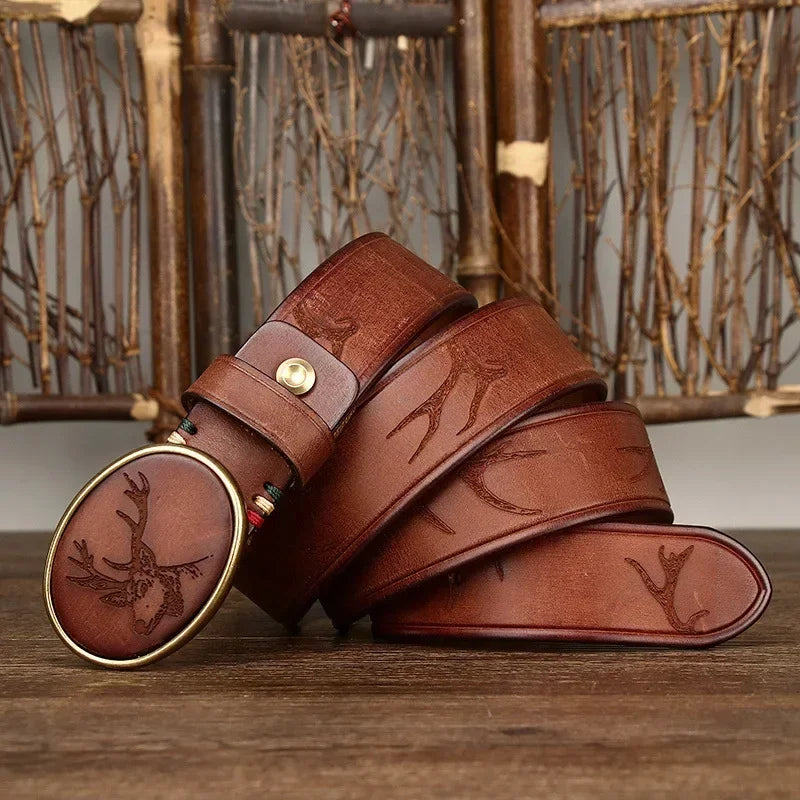 RAVELLI HERITAGE GENUINE LEATHER BELT - MEN’S COWHIDE BELT