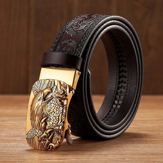 AURELION EMBOSSED GENUINE LEATHER BELT