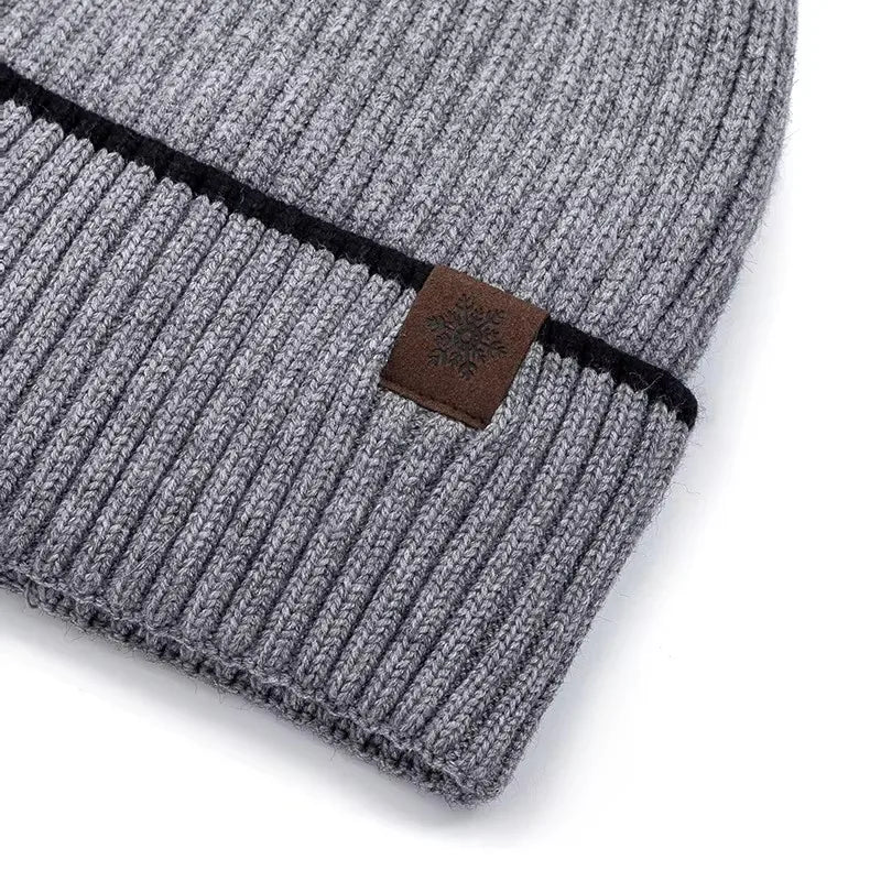 SNOWCREST FLEECE BEANIE - THICK KNIT WINTER HAT WITH PLUSH LINING