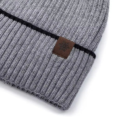 SNOWCREST FLEECE BEANIE - THICK KNIT WINTER HAT WITH PLUSH LINING