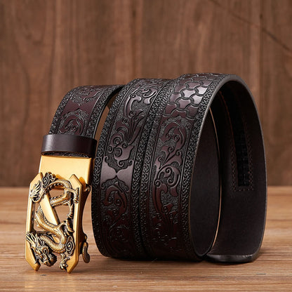 DRAVEN EMBOSSED GENUINE LEATHER BELT