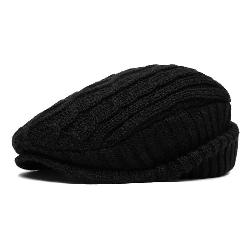 Crestwyn Knit Flat Cap - Cotton Winter Newsboy Hat