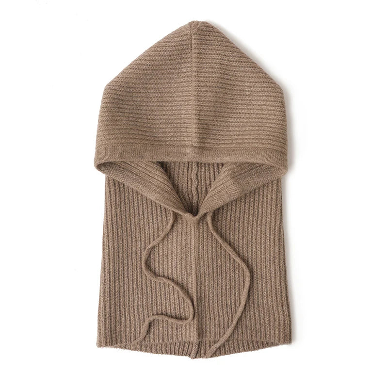 Woolveil Hooded Balaclava Hat - Women's Soft Wool Winter Neck & Face Cover