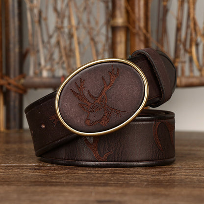 RAVELLI HERITAGE GENUINE LEATHER BELT - MEN’S COWHIDE BELT