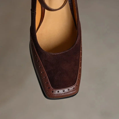 Elara Square-Toe Block Heels (Women)