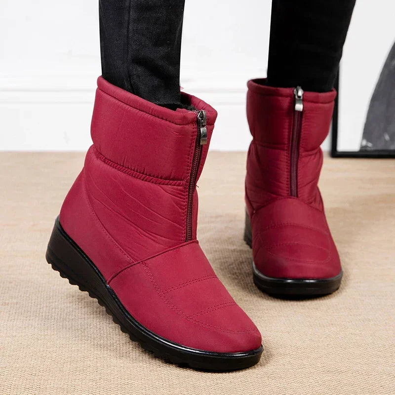 Lunaria Plush Winter Ankle Boots - Women's Warm Wedge Snow Boots