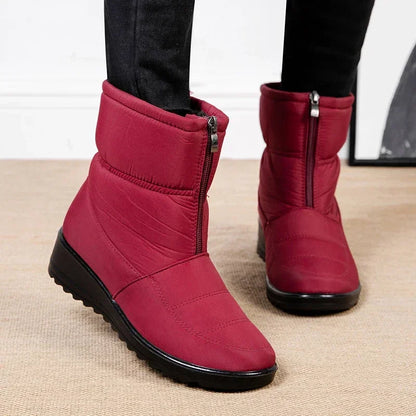 Lunaria Plush Winter Ankle Boots - Women's Warm Wedge Snow Boots
