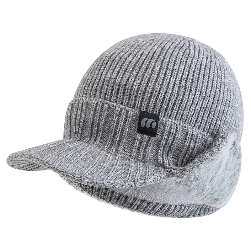 Nordcrest Earflap Knit Beanie - Winter Plush-Lined Hat