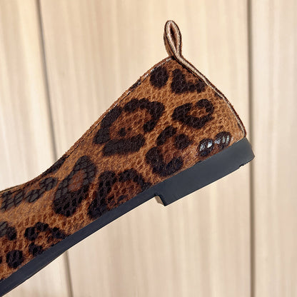 Noira Leopard Print Leather Flats (Women)