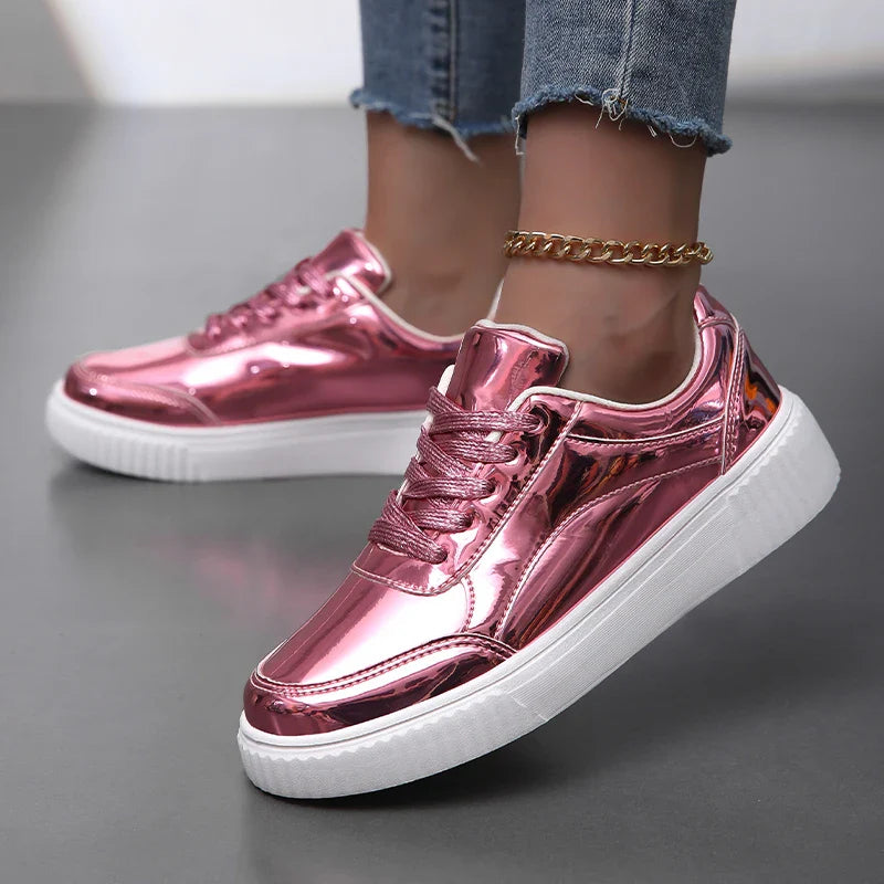 Aurex Metallic Street Style Sneakers (Women)