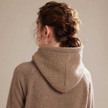 Woolveil Hooded Balaclava Hat - Women's Soft Wool Winter Neck & Face Cover