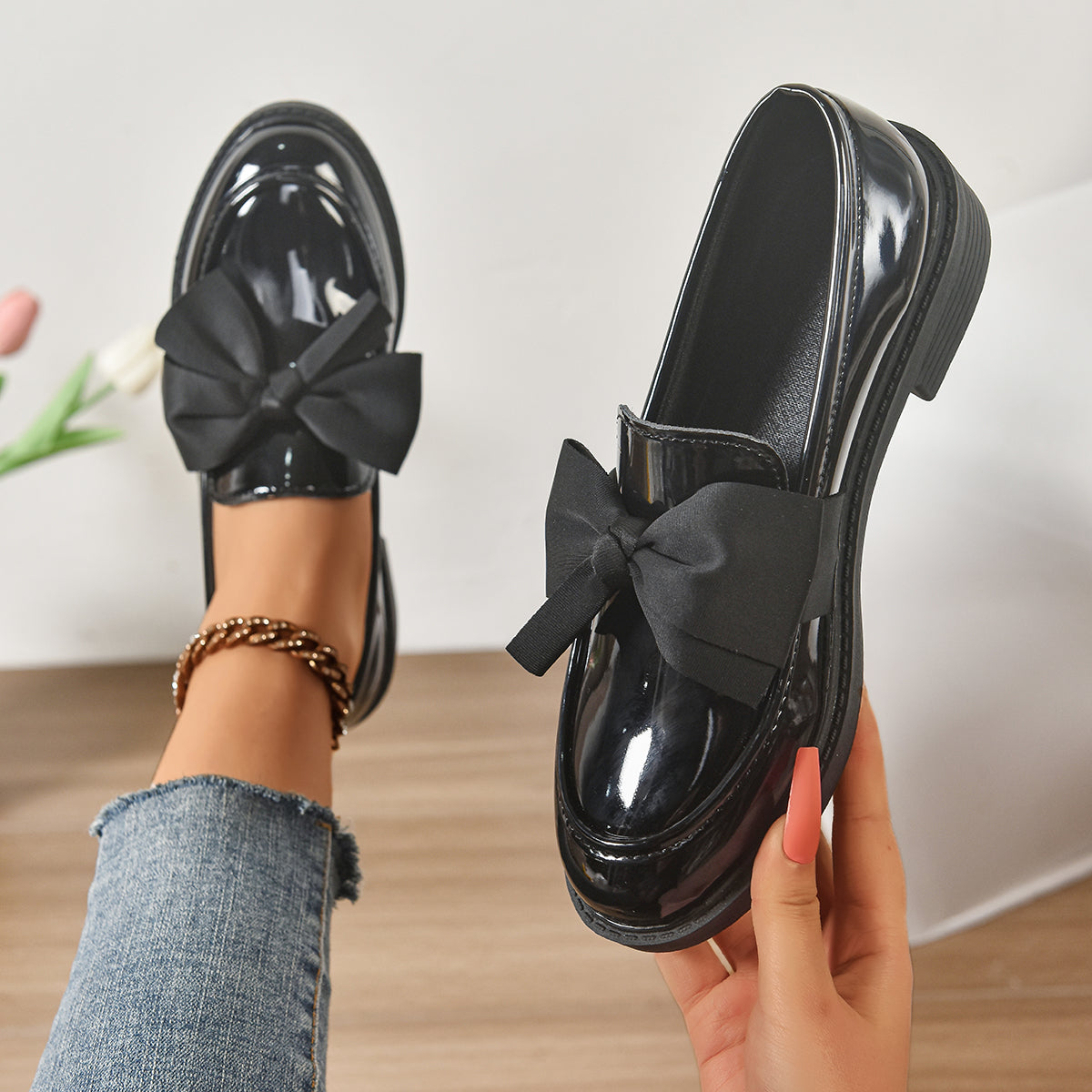 Brielle Bow Platform Loafers (Women)