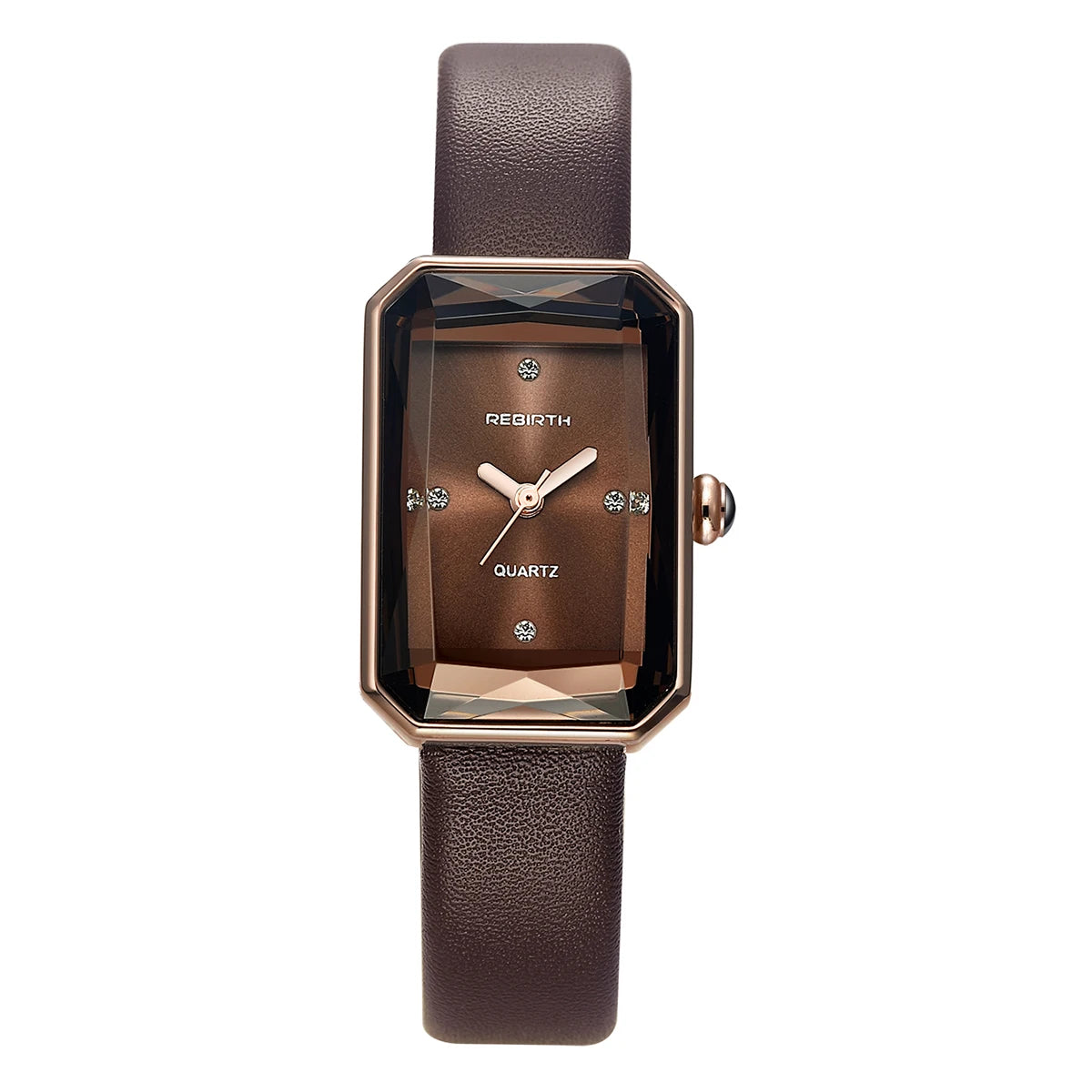 Rebirth Retro Rectangle Quartz Watch - Women's Elegant Wristwatch