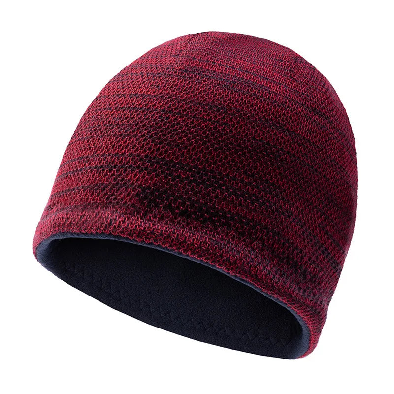 Ironveil Reversible Fleece Beanie - Winter Knit Skull Cap