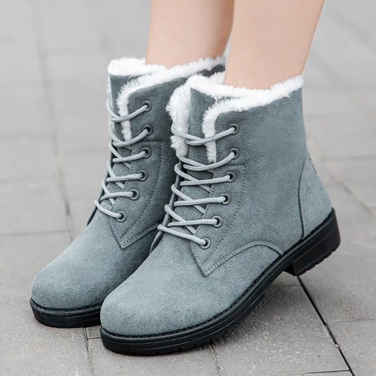 Frostellia Cozy Lace-Up Snow Boots