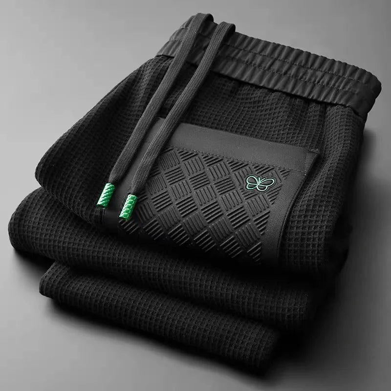 ARVETTI STRETCH PANTS - MEN'S BREATHABLE WAFFLE-KNIT COTTON PANTS