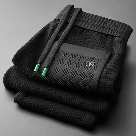 ARVETTI STRETCH PANTS - MEN'S BREATHABLE WAFFLE-KNIT COTTON PANTS