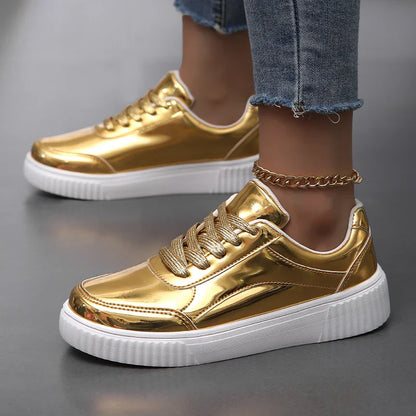 Aurex Metallic Street Style Sneakers (Women)