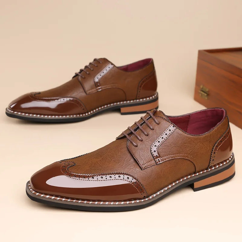 CAPRIANO REGENT SHOES - MEN’S FORMAL PATCHWORK OXFORD SHOES