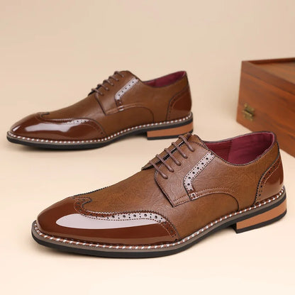 CAPRIANO REGENT SHOES - MEN’S FORMAL PATCHWORK OXFORD SHOES