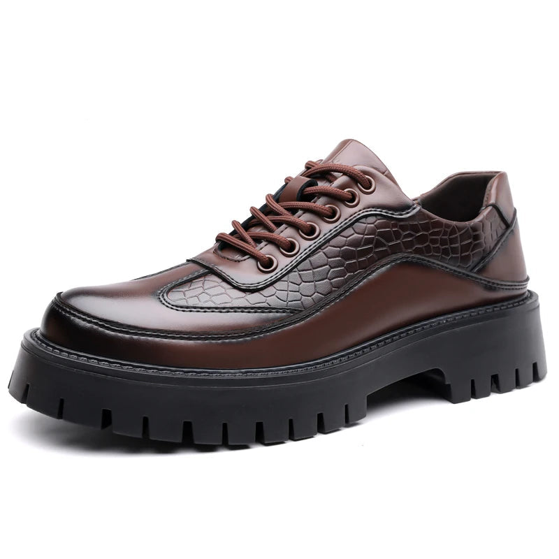 VALMORO SHOES - MEN’S GENUINE LEATHER THICK SOLE SHOES