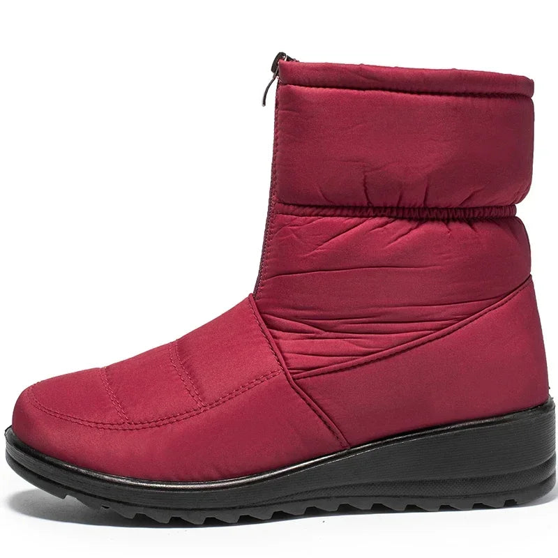 Lunaria Plush Winter Ankle Boots - Women's Warm Wedge Snow Boots