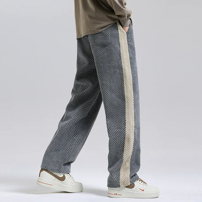 MIRANO TEXTURED PANTS - MEN'S LOOSE STRAIGHT-LEG LOUNGE TROUSERS