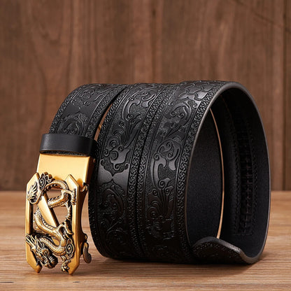 DRAVEN EMBOSSED GENUINE LEATHER BELT