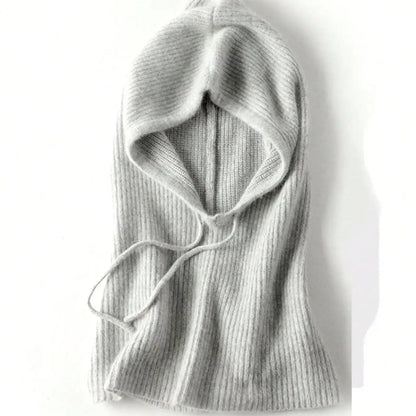 Woolveil Hooded Balaclava Hat - Women's Soft Wool Winter Neck & Face Cover