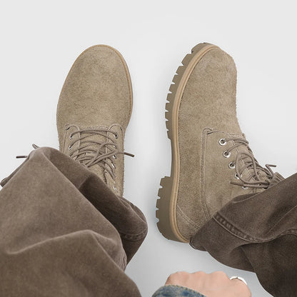 Raveren Suede Boots - Men's Genuine Suede Lace-Up Ankle Boots