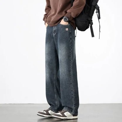 KAVEN STRAIGHT JEANS - MEN'S VINTAGE WIDE-LEG DENIM JEANS