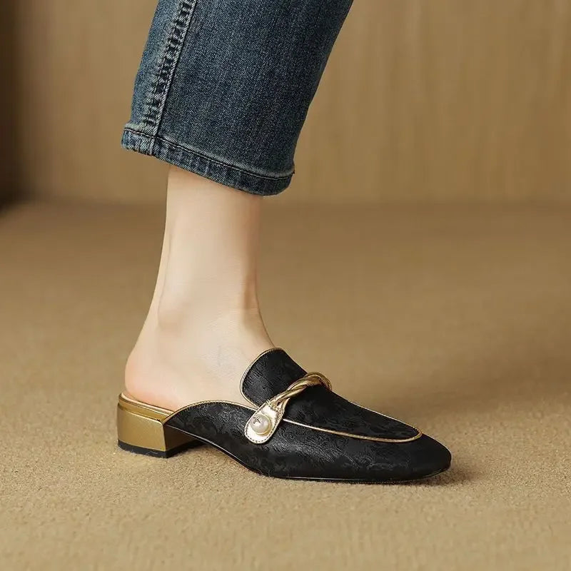 ladies dress mules Aurevia Satin Mules (Women), Black / 4