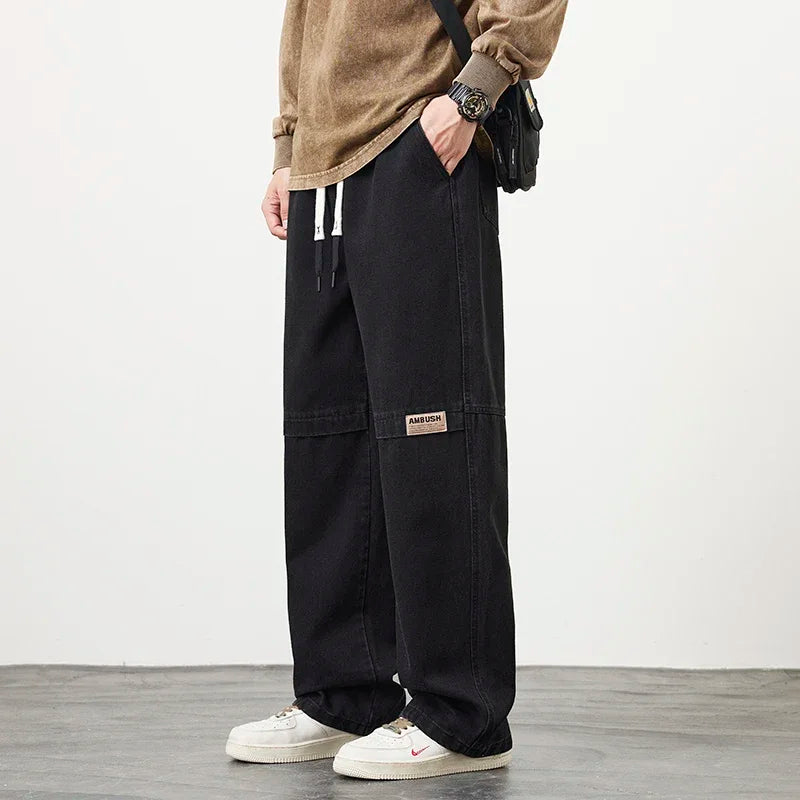 ARLON WIDE JEANS - MEN'S RELAXED DRAWSTRING DENIM PANTS