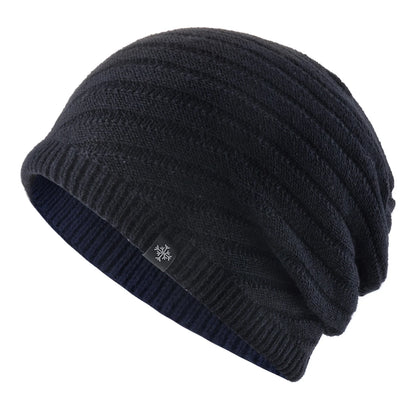 FROSTRIDGE STRIPE BEANIE - DOUBLE-LAYER WINTER HAT