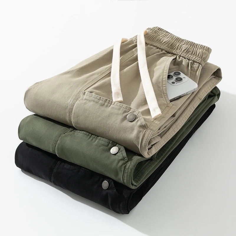 LARVYN CARGO PANTS - MEN’S COTTON WIDE-LEG TROUSERS