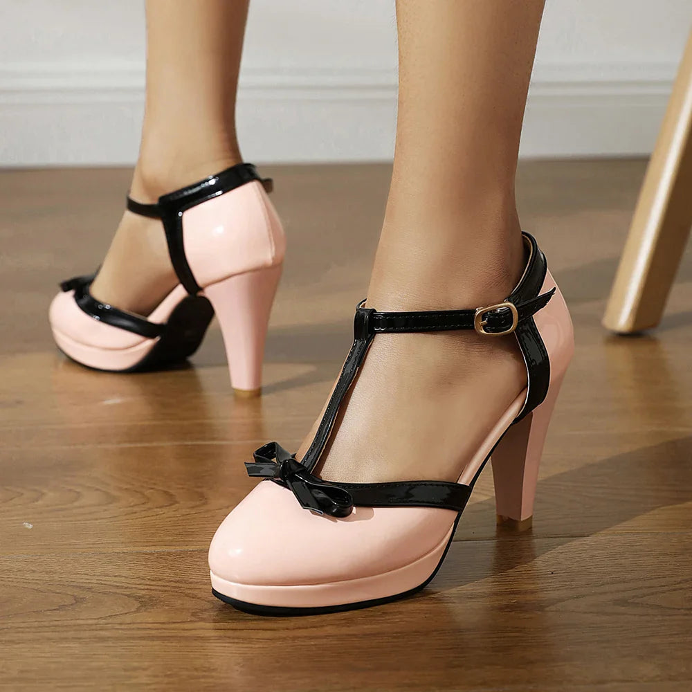 Rosaline T-Strap Block Heels (Women)