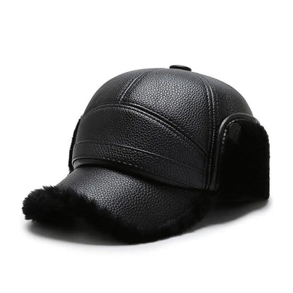 Raventon LeatherShield Earflap Cap - Winter Plush-Lined Hat