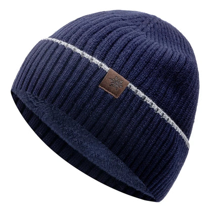 SNOWCREST FLEECE BEANIE - THICK KNIT WINTER HAT WITH PLUSH LINING