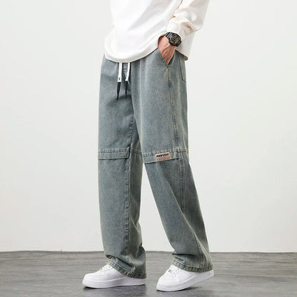 ARLON WIDE JEANS - MEN'S RELAXED DRAWSTRING DENIM PANTS