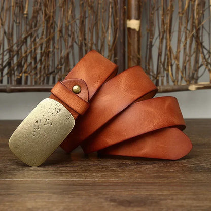 MORVANI GENUINE LEATHER BELT - MEN’S COWHIDE VINTAGE BELT