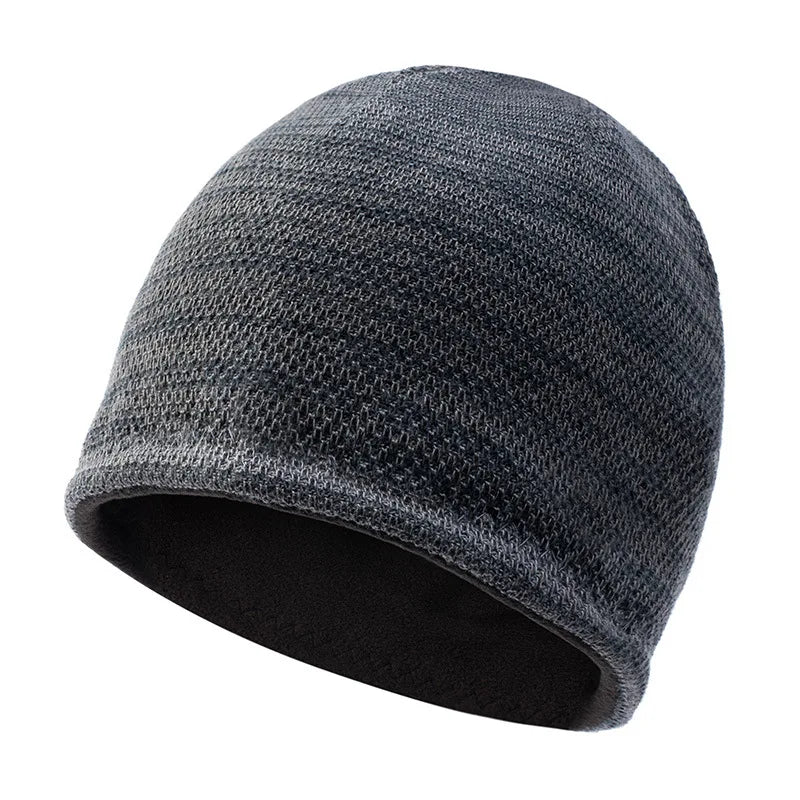 Ironveil Reversible Fleece Beanie - Winter Knit Skull Cap