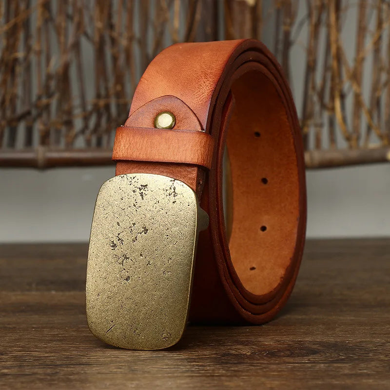 MORVANI GENUINE LEATHER BELT - MEN’S COWHIDE VINTAGE BELT