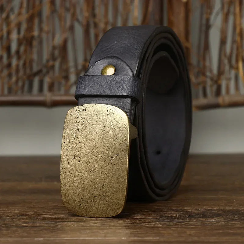 MORVANI GENUINE LEATHER BELT - MEN’S COWHIDE VINTAGE BELT