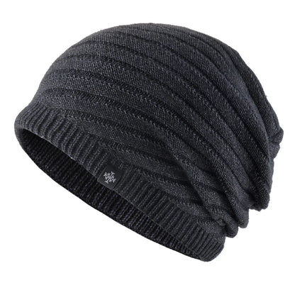 FROSTRIDGE STRIPE BEANIE - DOUBLE-LAYER WINTER HAT