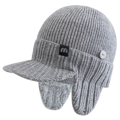 Nordcrest Earflap Knit Beanie - Winter Plush-Lined Hat